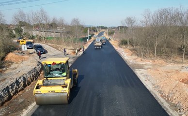 S202白茅岭至花鼓段公路改建工程主体工程即将完工